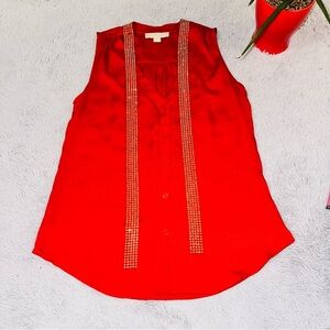 Michael Kors bow front gold top